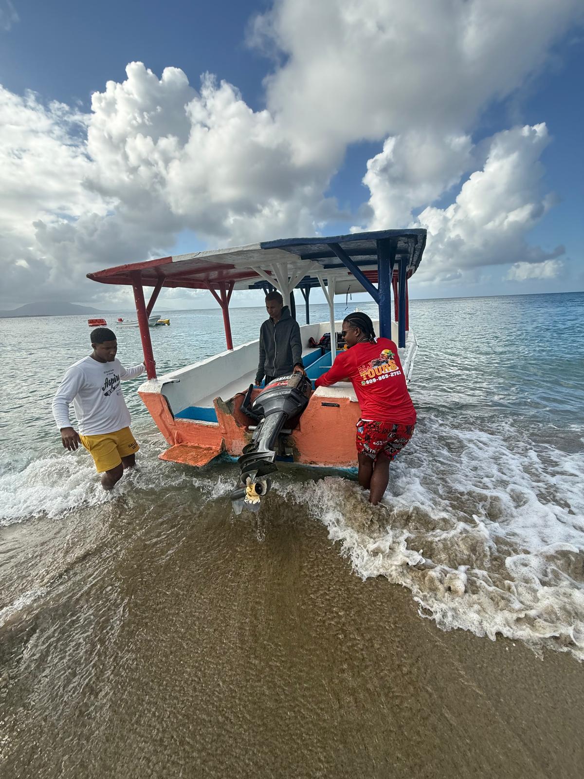 Local boat tour launching from Sosua beach